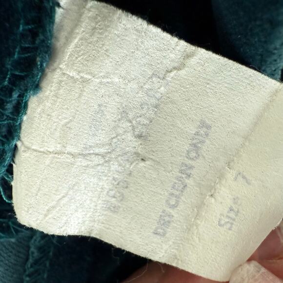 Vtg 90s Midi Skirt Teal Velvel A Line High Waist Casual Corner Womens XS Holiday - Picture 7 of 9